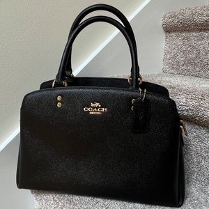 Coach Darcie Carryall black crossgrain leather